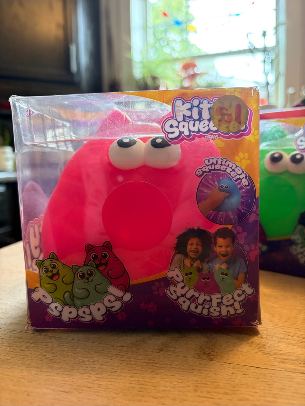 RMS | PPNC Viral Kitty Squeeze! Pink & Green Purrfect Squish Toy